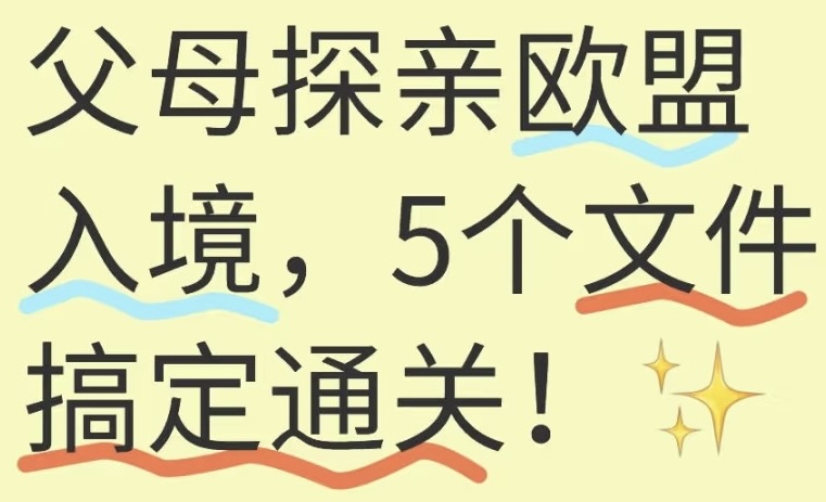 父母朋友探亲不会说英语？5个文件欧盟丝滑入关